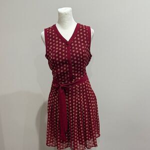 Elsy Mini Polka Dot Sleeveless Dress - Red Size Small